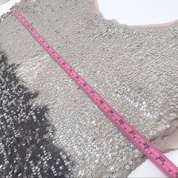 Silver and Gray Sequined Open Back Top - Picture 7 of 12